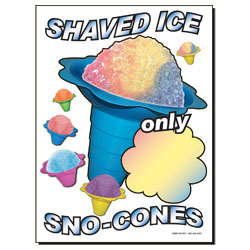 Sno Cone Shaved Ice Window Cling